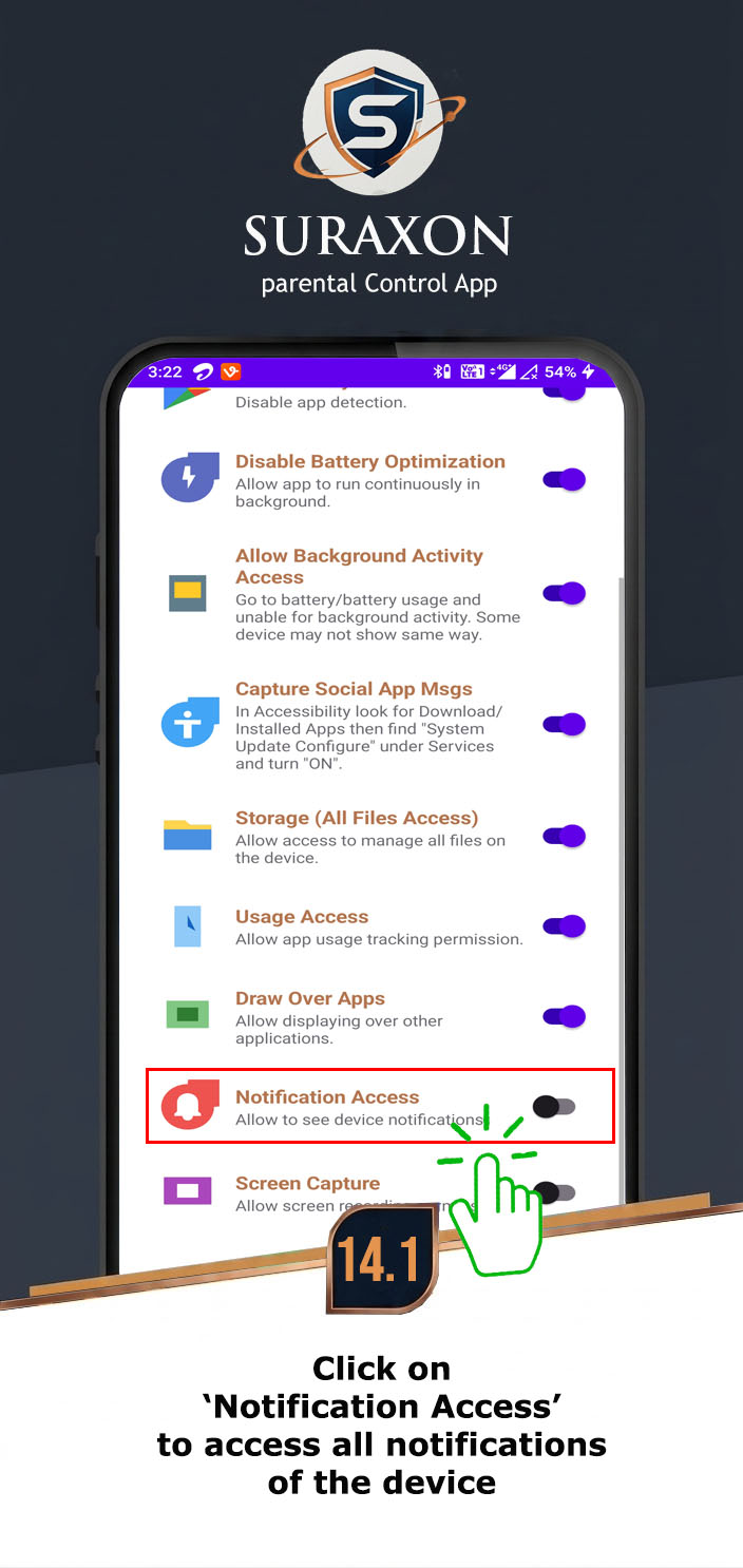 Tap Enable Notification Access