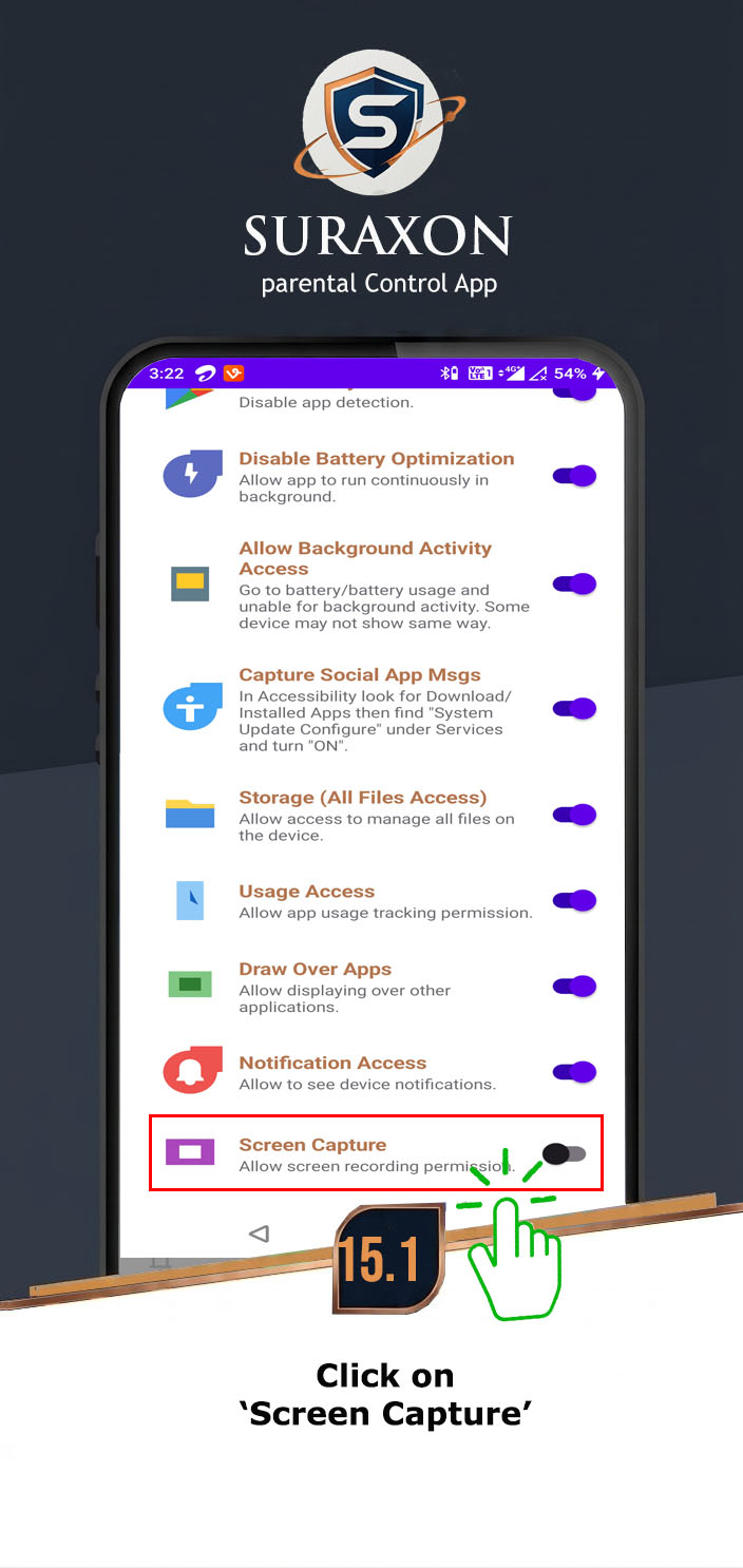 Tap Enable Screen Capture