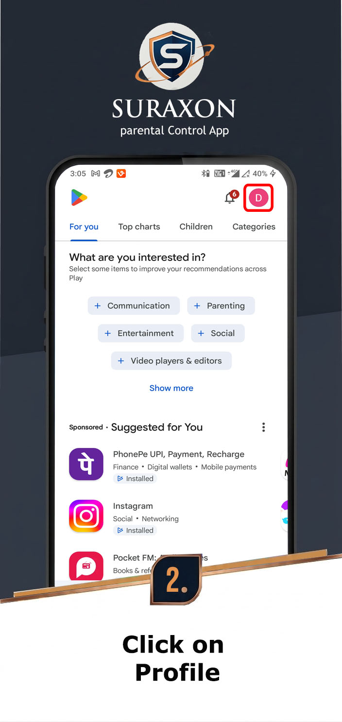 Tap Profile Icon